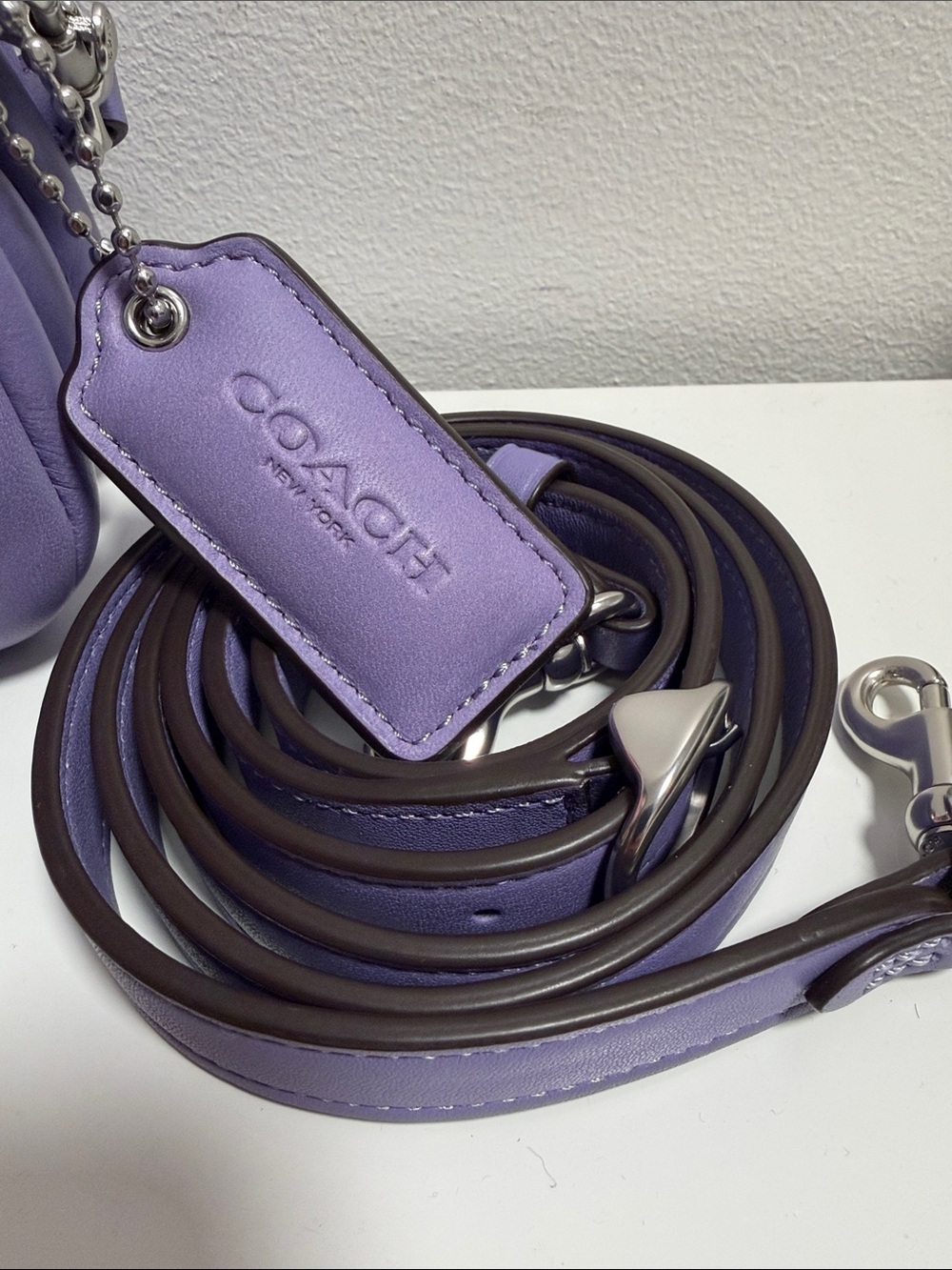 Coach Small Lavender Pillow Tabby with crossbody strap. - Picture 3 of 7